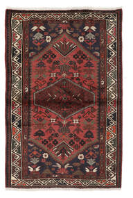  Persischer Hamadan Teppich 101X152 Schwarz/Dunkelrot (Wolle, Persien/Iran)