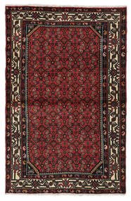  Orientalischer Hosseinabad Teppich 102X158 Schwarz/Dunkelrot Wolle, Persien/Iran Carpetvista