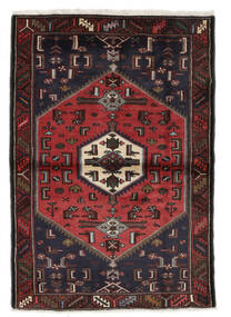 Tapete Oriental Hamadã 100X149 Preto/Vermelho Escuro (Lã, Pérsia/Irão)