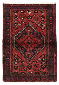 98X141 Dywan Orientalny Hamadan Czarny/Ciemnoczerwony (Wełna, Persja/Iran) Carpetvista
