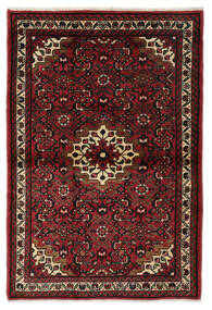 絨毯 ホセイナバード 107X158 ブラック/ダークレッド (ウール, ペルシャ/イラン)