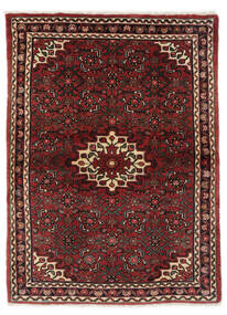 108X146 絨毯 ホセイナバード オリエンタル ブラック/ダークレッド (ウール, ペルシャ/イラン) Carpetvista