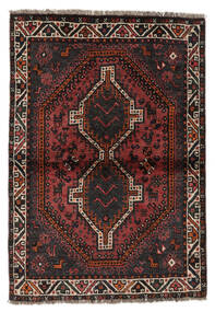 絨毯 ペルシャ シラーズ 107X155 ブラック/ダークレッド (ウール, ペルシャ/イラン)