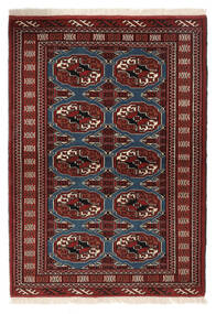  Turkaman Tappeto 104X147 Persiano Di Lana Nero/Rosso Scuro Piccolo Carpetvista