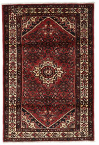 絨毯 ホセイナバード 114X173 ブラック/ダークレッド (ウール, ペルシャ/イラン)