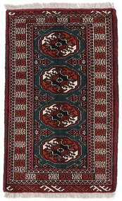 Tapis Turkaman 61X100 Noir/Rouge Foncé (Laine, Perse/Iran)