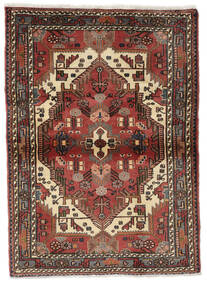 110X150 絨毯 ナハバンド オリエンタル ダークレッド/ブラック (ウール, ペルシャ/イラン) Carpetvista