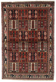 107X158 絨毯 バクティアリ オリエンタル ブラック/ダークレッド (ウール, ペルシャ/イラン) Carpetvista