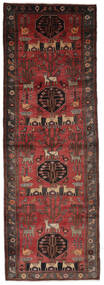  Hamadan Rug 115X326 Persian Wool Black/Dark Red Small Carpetvista