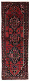 絨毯 ハマダン 104X303 廊下 カーペット 黒/深紅色の (ウール, ペルシャ/イラン)