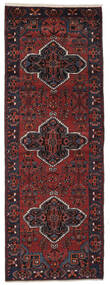 絨毯 ペルシャ ハマダン 108X305 廊下 カーペット ブラック/ダークレッド (ウール, ペルシャ/イラン)