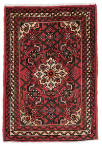 70X100 Alfombra Oriental Hosseinabad Negro/Rojo Oscuro (Lana, Persia/Irán) Carpetvista