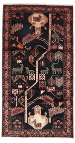 106X195 Tapete Hamadã Oriental Preto/Vermelho Escuro (Lã, Pérsia/Irão) Carpetvista