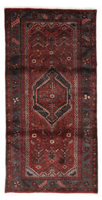 104X210 Alfombra Oriental Hamadan Negro/Rojo Oscuro (Lana, Persia/Irán) Carpetvista