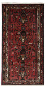 絨毯 ペルシャ アフシャル 113X216 ブラック/ダークレッド (ウール, ペルシャ/イラン)