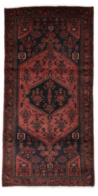  Hamadan Rug 105X206 Persian Wool Black/Dark Red Small Carpetvista