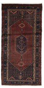 98X200 Hamadan Matta Orientalisk Svart/Mörkröd (Ull, Persien/Iran) Carpetvista