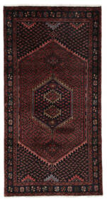 100X193 Hamadan Teppich Orientalischer Schwarz/Dunkelrot (Wolle, Persien/Iran) Carpetvista