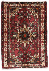 Hosseinabad Teppich 67X94 Schwarz/Dunkelrot Wolle, Persien/Iran Carpetvista