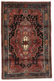 絨毯 オリエンタル ハマダン 110X168 ブラック/ダークレッド (ウール, ペルシャ/イラン)