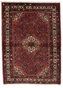  Orientalsk Hosseinabad Teppe 105X150 Svart/Mørk Rød Ull, Persia/Iran Carpetvista