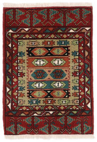  Orientalsk Turkaman Tæppe 62X86 Sort/Mørkerød Uld, Persien/Iran Carpetvista