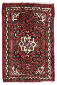 62X91 Χαλι Ανατολής Hosseinabad Μαύρα/Σκούρο Κόκκινο (Μαλλί, Περσικά/Ιρανικά) Carpetvista