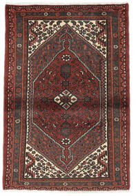 Dywan Orientalny Hamadan 98X143 Czarny/Ciemnoczerwony (Wełna, Persja/Iran)