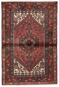 Alfombra Oriental Hamadan 100X147 Negro/Rojo Oscuro (Lana, Persia/Irán)