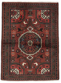  Orientalischer Hamadan Teppich 103X136 Schwarz/Dunkelrot Wolle, Persien/Iran Carpetvista