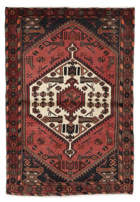 Tapete Oriental Hamadã 100X146 Preto/Vermelho Escuro (Lã, Pérsia/Irão)