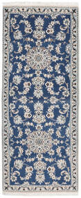 絨毯 ペルシャ ナイン 81X196 廊下 カーペット ダークグレー/ダークブルー (ウール, ペルシャ/イラン)