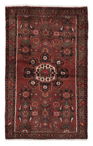  Persischer Hamadan Teppich 98X157 Schwarz/Dunkelrot (Wolle, Persien/Iran)
