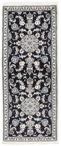 78X194 Nain Rug Oriental Runner
 Black/Dark Grey (Wool, Persia/Iran) Carpetvista