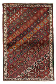 106X157 Tappeto Orientale Ghashghai Fine Nero/Rosso Scuro (Lana, Persia/Iran) Carpetvista