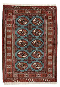 103X143 Alfombra Turkaman Oriental Negro/Rojo Oscuro (Lana, Persia/Irán) Carpetvista