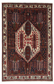 絨毯 ペルシャ アフシャル 154X233 ブラック/ダークレッド (ウール, ペルシャ/イラン)