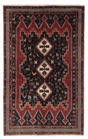 157X244 Afshar Teppe Orientalsk Svart/Mørk Rød (Ull, Persia/Iran) Carpetvista