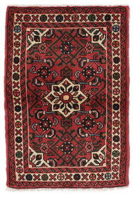 63X92 Dywan Orientalny Hosseinabad Czarny/Ciemnoczerwony (Wełna, Persja/Iran) Carpetvista