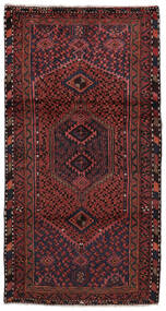絨毯 ハマダン 104X199 ブラック/ダークレッド (ウール, ペルシャ/イラン)