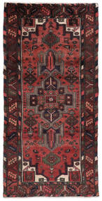 100X200 絨毯 ハマダン オリエンタル ブラック/ダークレッド (ウール, ペルシャ/イラン) Carpetvista