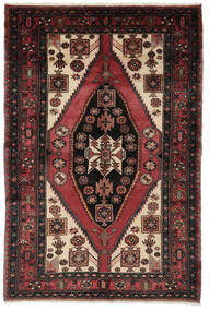 156X253 Hamadan Teppich Orientalischer Schwarz/Dunkelrot (Wolle, Persien/Iran) Carpetvista
