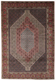 198X285 絨毯 オリエンタル センネ 茶色/ブラック (ウール, ペルシャ/イラン) Carpetvista