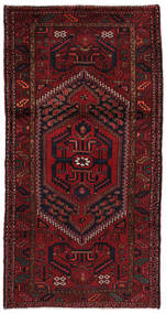 110X214 Alfombra Oriental Hamadan Negro/Rojo Oscuro (Lana, Persia/Irán) Carpetvista