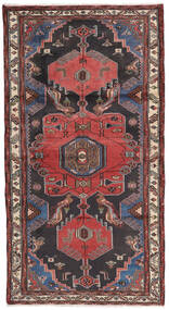 100X195 絨毯 ハマダン オリエンタル ブラック/ダークレッド (ウール, ペルシャ/イラン) Carpetvista