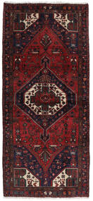絨毯 ハマダン 102X227 廊下 カーペット ブラック/ダークレッド (ウール, ペルシャ/イラン)