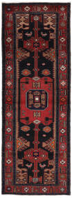 112X318 Tapis D'orient Hamadan De Couloir Noir/Rouge Foncé (Laine, Perse/Iran) Carpetvista