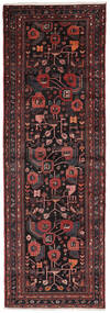  Oriental Hamadan Rug 105X321 Runner
 Black/Dark Red Wool, Persia/Iran Carpetvista