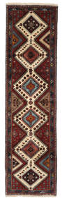 絨毯 オリエンタル ヤラメー 81X291 廊下 カーペット ブラック/茶色 (ウール, ペルシャ/イラン)