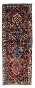  Orientalisk Yalameh 90X238 Hallmatta Svart/Mörkröd Ull, Persien/Iran Carpetvista